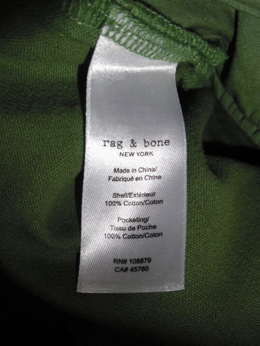 NWOT Rag & Bone Nora Wide Leg Cargo Utility Pant 100% Cotton Olive Army Green 30 - Picture 7 of 9